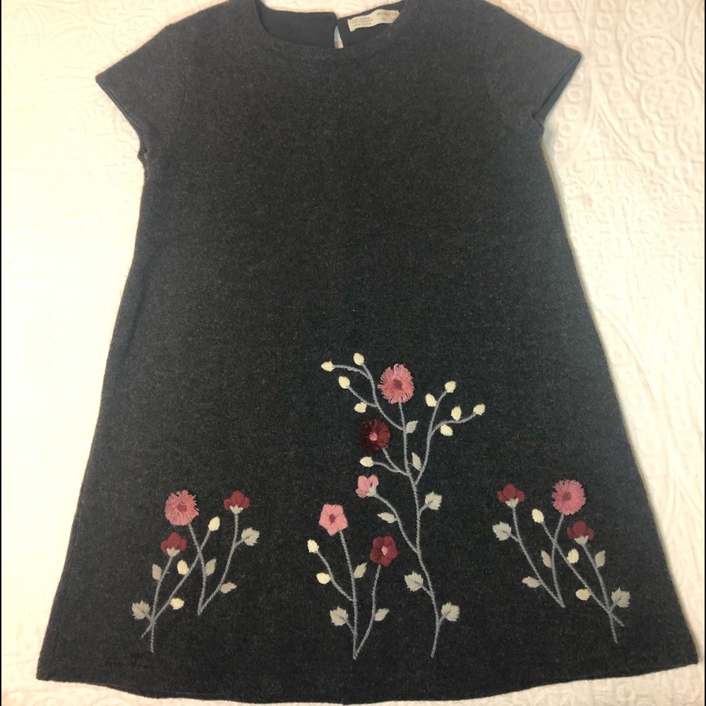 Zara girls wool embroidered dress